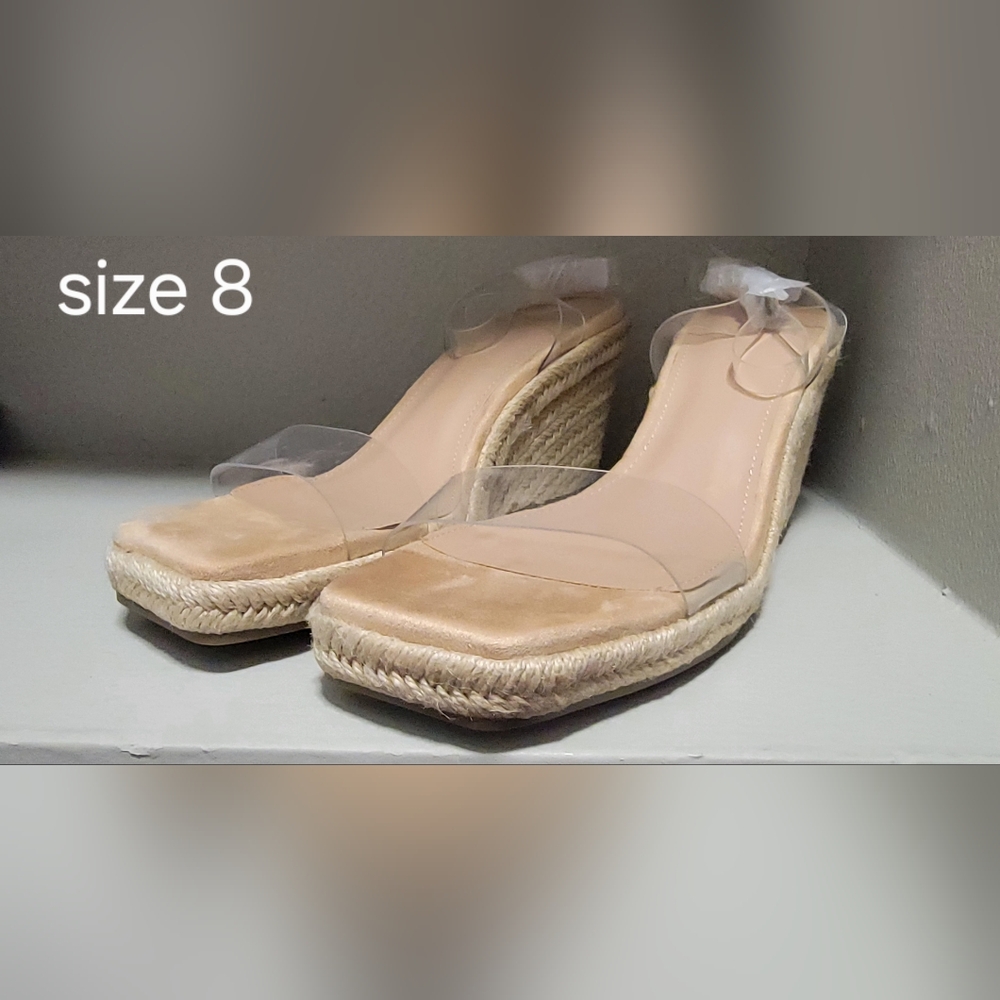 Transparent Strap Wedge Sandals